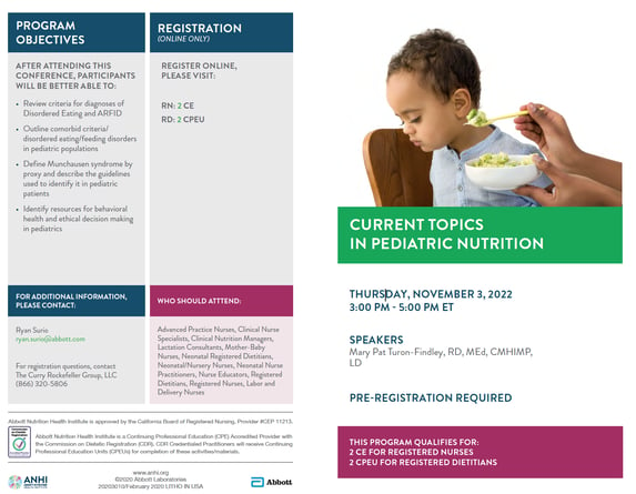 pediatric nutrition research topics